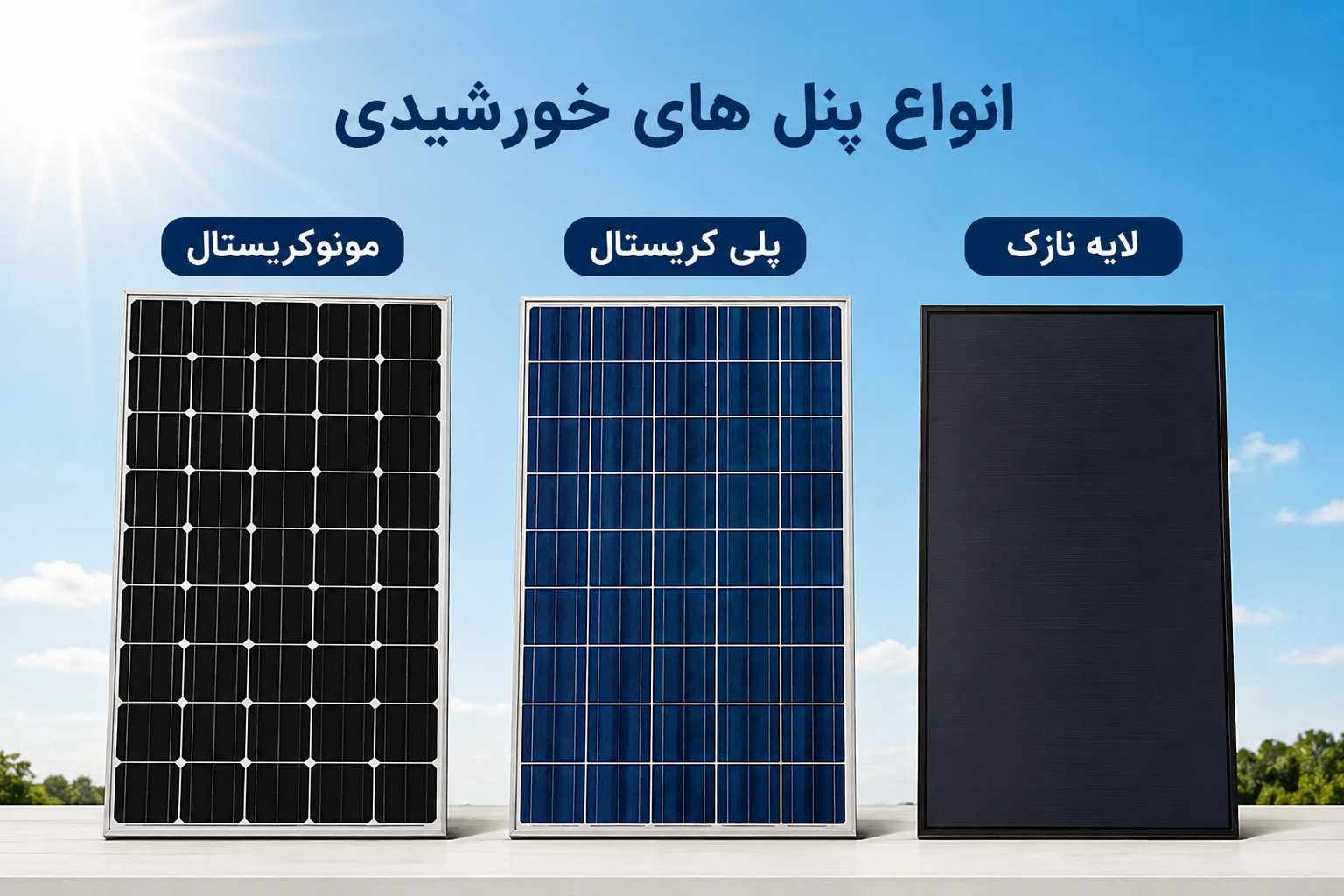 انواع پنل های خورشیدی